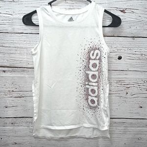 Adidas Girls White Patriotic Tank Top